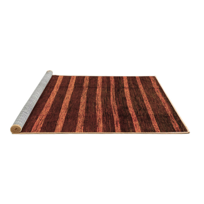 Sideview of Machine Washable Abstract Brown Modern Rug, wshabs3045brn