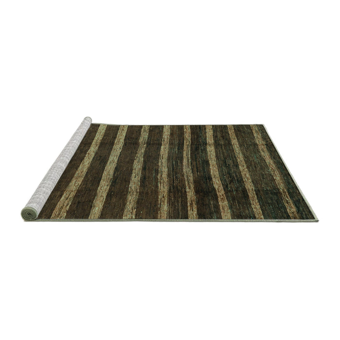 Sideview of Machine Washable Abstract Turquoise Modern Area Rugs, wshabs3045turq