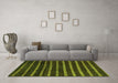 Machine Washable Abstract Green Modern Area Rugs in a Living Room,, wshabs3045grn