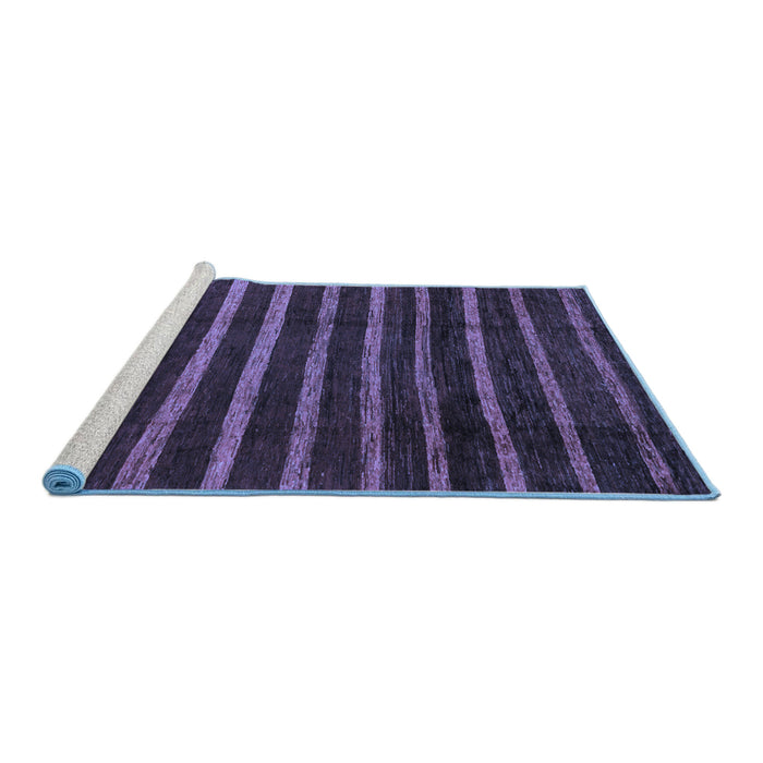 Sideview of Machine Washable Abstract Blue Modern Rug, wshabs3045blu