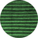 Round Abstract Emerald Green Modern Rug, abs3045emgrn