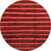 Round Machine Washable Abstract Orange Modern Area Rugs, wshabs3045org