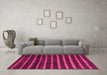 Machine Washable Abstract Pink Modern Rug in a Living Room, wshabs3045pnk