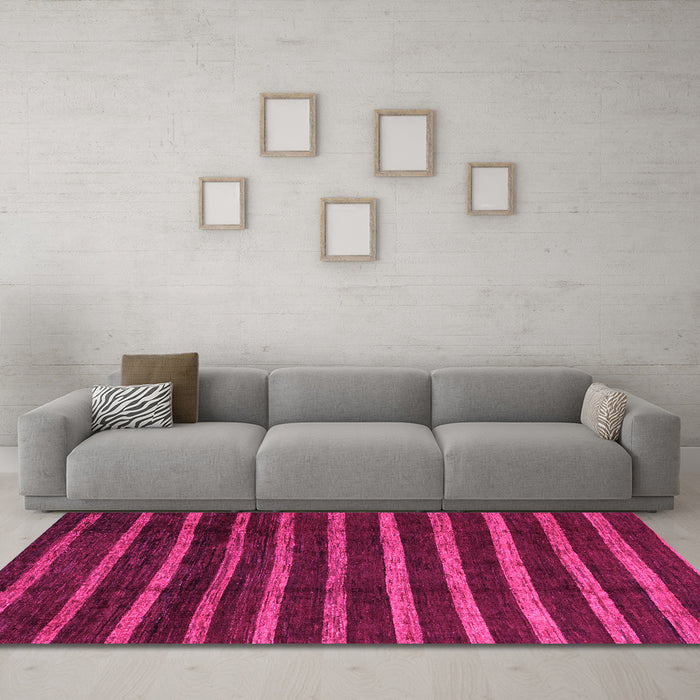 Machine Washable Abstract Pink Modern Rug in a Living Room, wshabs3045pnk