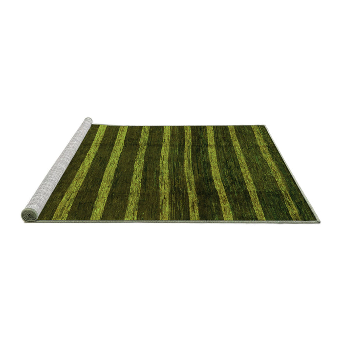 Sideview of Machine Washable Abstract Green Modern Area Rugs, wshabs3045grn