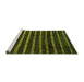 Sideview of Machine Washable Abstract Green Modern Area Rugs, wshabs3045grn