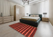 Machine Washable Abstract Red Rug in a Bedroom, wshabs3045