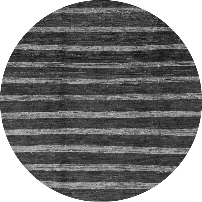 Round Machine Washable Abstract Gray Modern Rug, wshabs3045gry