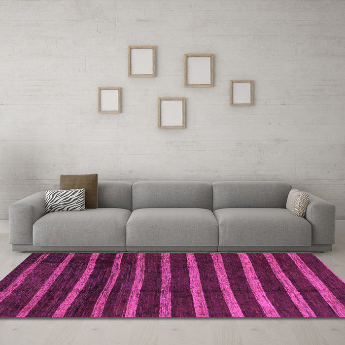 Machine Washable Abstract Purple Modern Area Rugs in a Living Room, wshabs3045pur