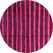 Round Abstract Pink Modern Rug, abs3045pnk