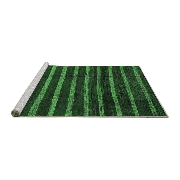 Sideview of Machine Washable Abstract Emerald Green Modern Area Rugs, wshabs3045emgrn