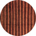 Round Abstract Brown Modern Rug, abs3045brn