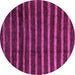 Round Machine Washable Abstract Purple Modern Area Rugs, wshabs3045pur