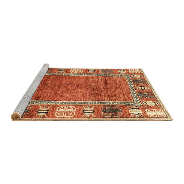 Sideview of Machine Washable Abstract Red Rug, wshabs3046