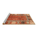 Sideview of Machine Washable Abstract Red Rug, wshabs3046