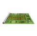 Sideview of Machine Washable Oriental Green Modern Area Rugs, wshabs3046grn