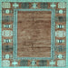 Square Oriental Light Blue Modern Rug, abs3046lblu