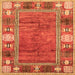 Square Oriental Orange Modern Rug, abs3046org