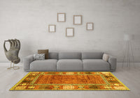 Machine Washable Oriental Yellow Modern Rug, wshabs3046yw