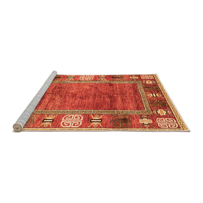 Machine Washable Oriental Orange Modern Area Rugs, wshabs3046org