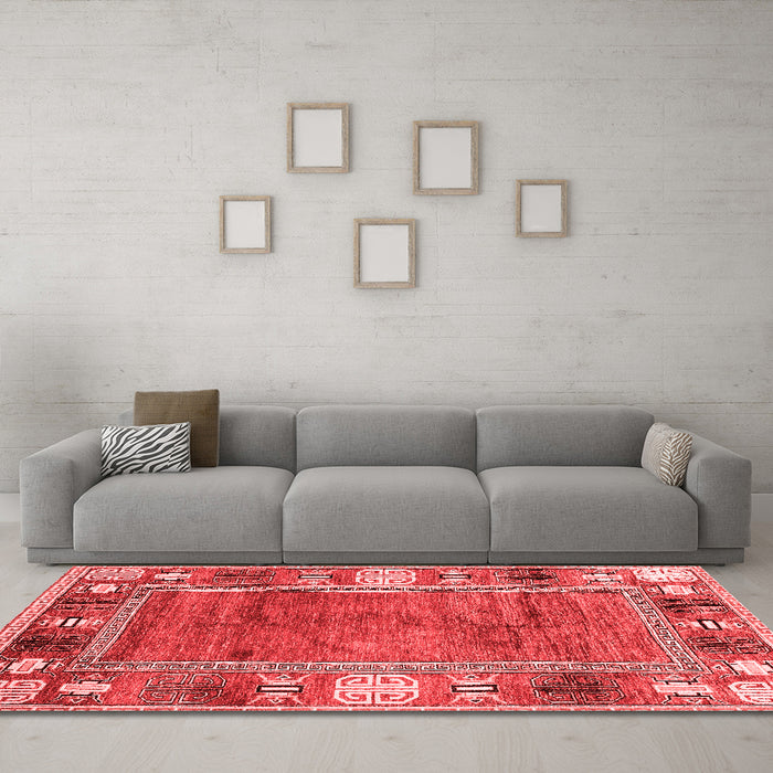 Modern Red Washable Rugs