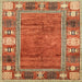 Square Abstract Red Oriental Rug, abs3046