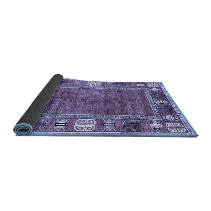 Sideview of Oriental Blue Modern Rug, abs3046blu