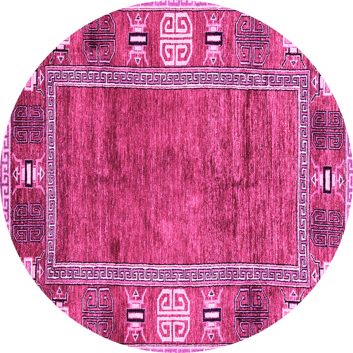 Round Oriental Pink Modern Rug, abs3046pnk