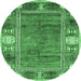 Round Oriental Emerald Green Modern Rug, abs3046emgrn