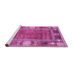 Sideview of Machine Washable Oriental Purple Modern Area Rugs, wshabs3046pur