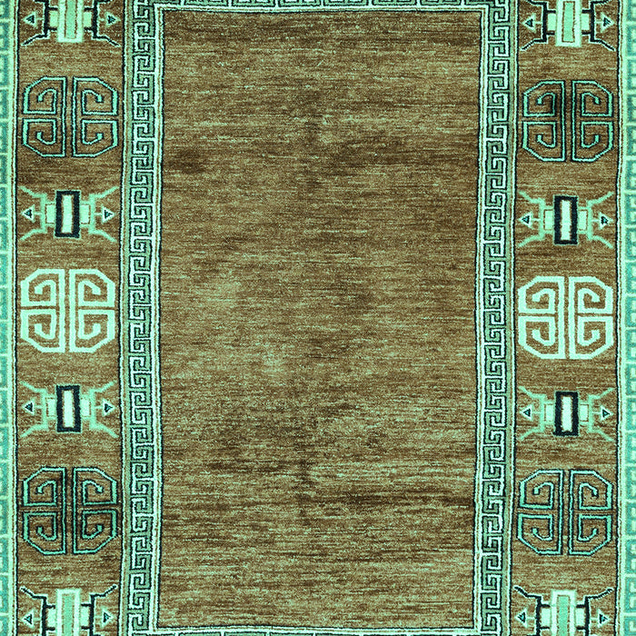 Machine Washable Oriental Turquoise Modern Area Rugs, wshabs3046turq
