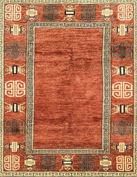 Machine Washable Abstract Red Rug, wshabs3046