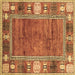 Square Oriental Brown Modern Rug, abs3046brn