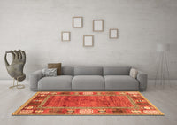 Machine Washable Oriental Orange Modern Rug, wshabs3046org