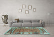 Machine Washable Oriental Light Blue Modern Rug in a Living Room, wshabs3046lblu