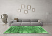 Machine Washable Oriental Emerald Green Modern Area Rugs in a Living Room,, wshabs3046emgrn