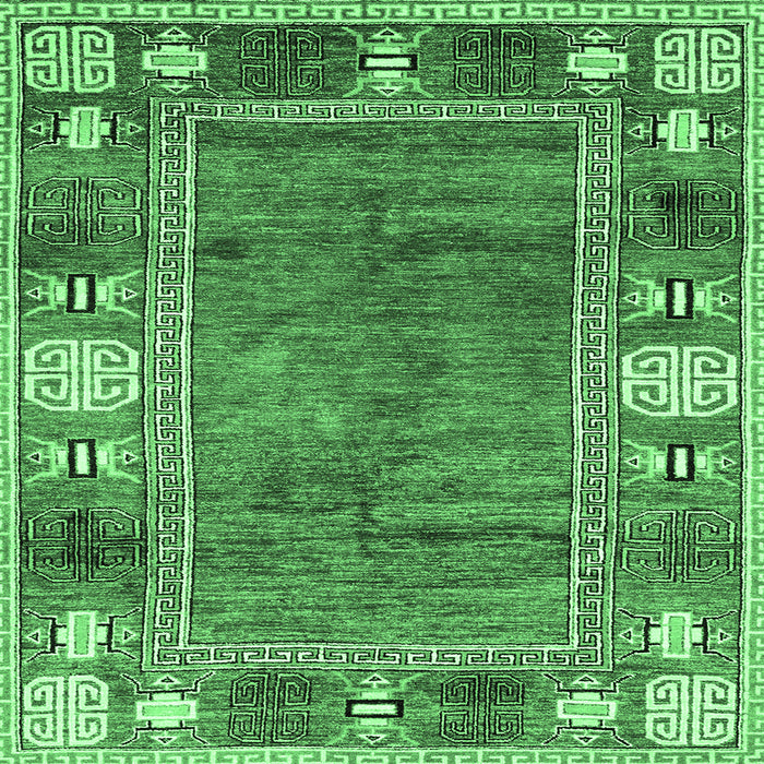 Square Oriental Emerald Green Modern Rug, abs3046emgrn