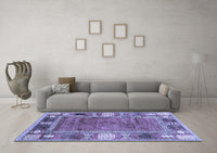 Machine Washable Oriental Blue Modern Rug, wshabs3046blu