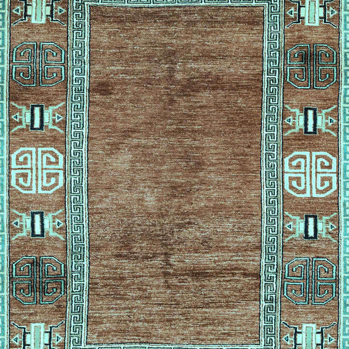 Machine Washable Oriental Light Blue Modern Rug, wshabs3046lblu