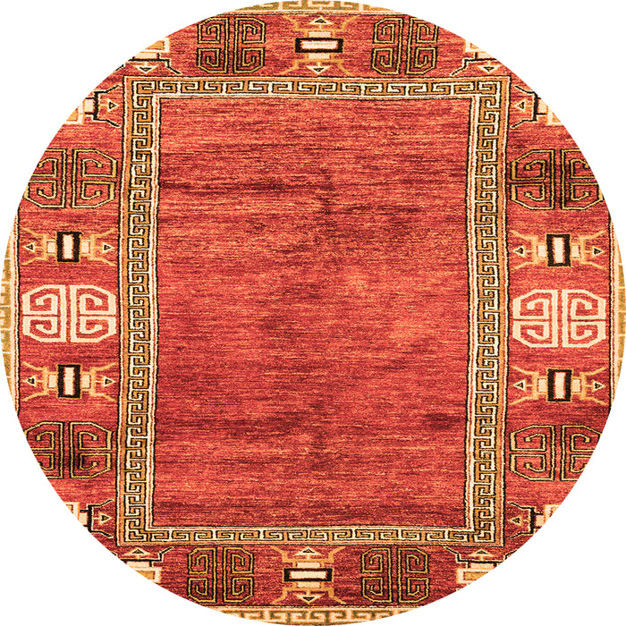 Round Oriental Orange Modern Rug, abs3046org