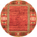 Round Oriental Orange Modern Rug, abs3046org