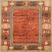 Square Machine Washable Abstract Red Rug, wshabs3046