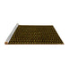 Sideview of Machine Washable Oriental Yellow Modern Rug, wshabs3047yw