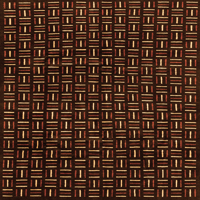 Square Machine Washable Oriental Orange Modern Area Rugs, wshabs3047org