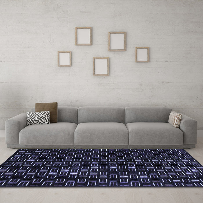 Machine Washable Oriental Blue Modern Rug in a Living Room, wshabs3047blu