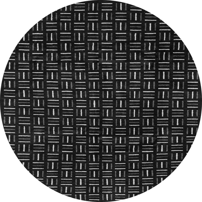 Round Machine Washable Oriental Gray Modern Rug, wshabs3047gry