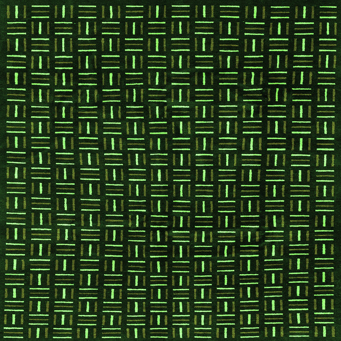 Square Machine Washable Oriental Green Modern Area Rugs, wshabs3047grn