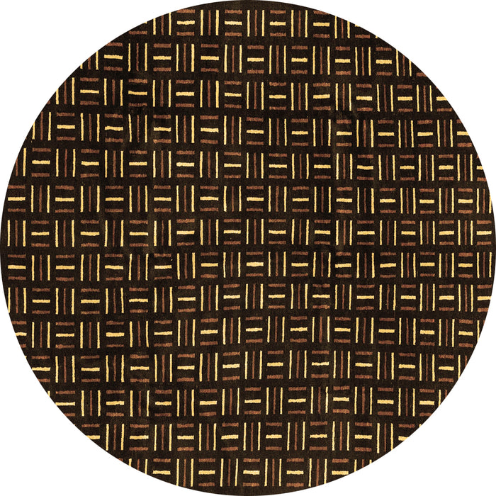 Round Oriental Brown Modern Rug, abs3047brn