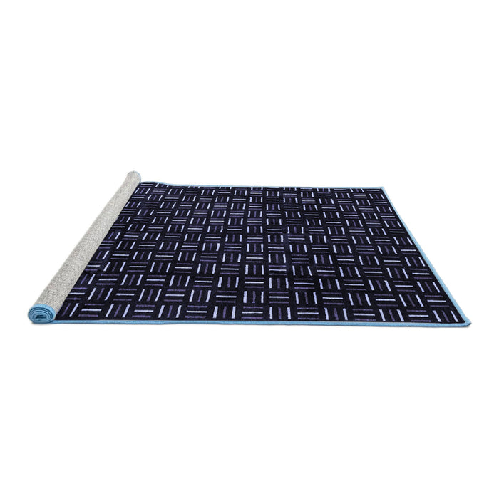 Sideview of Machine Washable Oriental Blue Modern Rug, wshabs3047blu