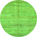 Round Oriental Green Modern Rug, abs3048grn